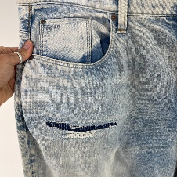 G-Star Restored Men's Blue Slim Fit Straight Deconstructed Denim Jeans Size 40 - Picture 7 of 15